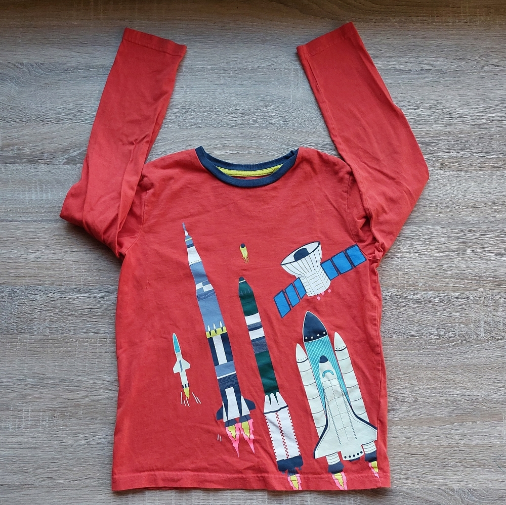 Mini Boden guc/play rocket tee ls 9-10 years